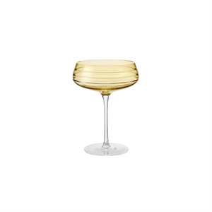 Louise Roe Champagne Coupe Triple Cut Champagneglas Sæt af 4 Amber