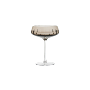 Louise Roe Champagne Coupe Single Cut Champagneglas Sæt af 4 Smoke