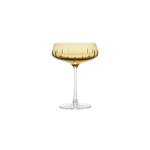 Louise Roe Champagne Coupe Single Cut Champagneglas Sæt af 4 Amber