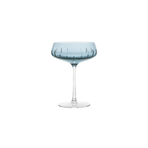 Louise Roe Champagne Coupe Single Cut Champagneglas Sæt af 4 Blå