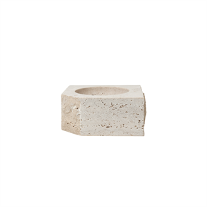 Louise Roe Gallery Object Stone Lysestage Lav Beige Travertin