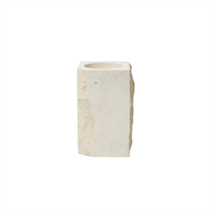 Louise Roe Gallery Object Stone Lysestage Høj Beige Travertin
