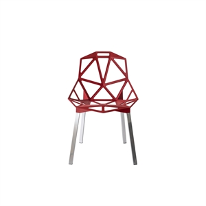 Magis Chair One 4 Legs Spisebordsstol Anodiseret/Rød