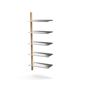 Mazo MOD Model 2 Reolsystem 1x1925 Skinne + 5 Hylder Eg/Aluminium