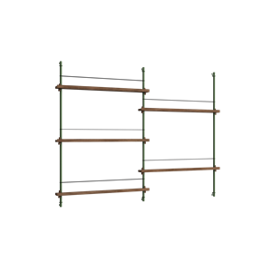 Moebe Magazine Shelving MS.115.2 Røget Eg/Pine Green