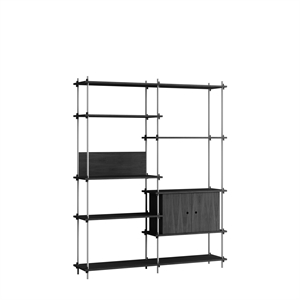 Moebe Shelving Reol Høj Sort/Rustfri Stål