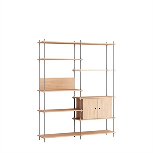 Moebe Shelving Reol Høj Eg/Rustfri Stål