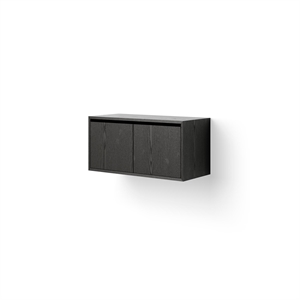 New Works Cabinet Low w. Doors, Black Ash