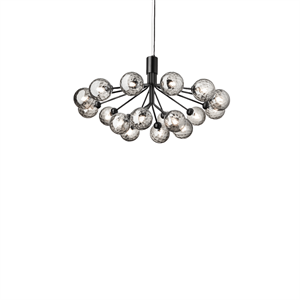 Nuura Apiales 18 Lysekrone Satin Sort/Optic Smoke