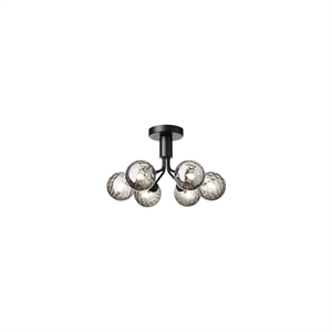 Nuura Apiales 6 Loftlampe Satin Sort/Optic Smoke