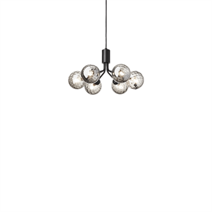 Nuura Apiales 6 Lysekrone Satin Sort/Optic Smoke
