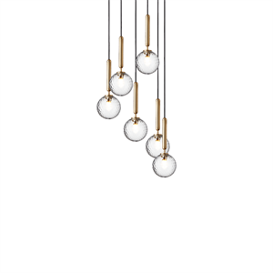Nuura Miira 6 Pendel Børstet Messing/Optic Gold