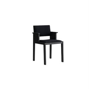 Vaarnii 016 Maasto Spisebordsstol Med Armlæn & Polstret Sæde/Ryg Sort/Kvadrat 0194
