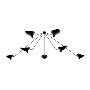 Serge Mouille Spider 7 Fixed Arms Loftlampe Sort