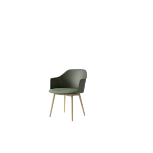 &Tradition Rely HW77 Spisebordsstol Med Armlæn Polstret Sæde Bronze Green/Klarlakeret Eg/Canvas 0926