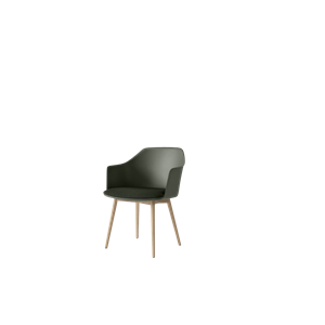 &Tradition Rely HW77 Spisebordsstol Med Armlæn Polstret Sæde Bronze Green/Klarlakeret Eg/Vidar 0972