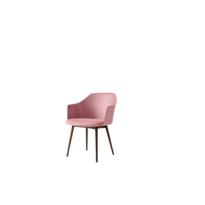 &Tradition Rely HW77 Spisebordsstol Med Armlæn Polstret Sæde Soft Pink/Lakeret Valnød/Vidar 0622