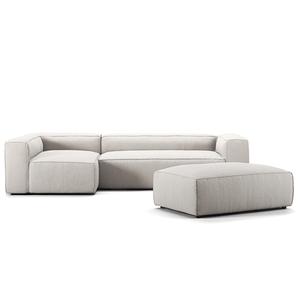 Decotique Grand 4-Personers Sofa Divan Åben Ende Med Fodskammel Venstre Moonwhite