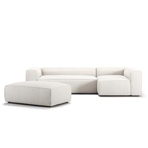 Decotique Grand 4-Personers Sofa Divan Åben Ende Med Fodskammel Højre Steam/Hvid