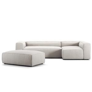 Decotique Grand 4-Personers Sofa Divan Åben Ende Med Fodskammel Højre Moonwhite