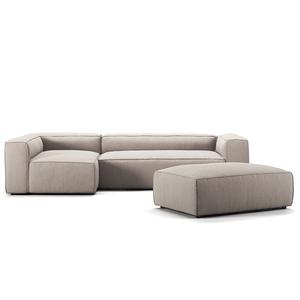 Decotique Grand 4-Personers Sofa Divan Åben Ende Med Fodskammel Venstre Sandshell/Beige