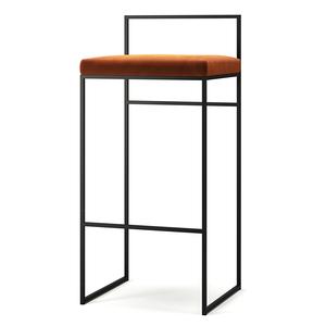 Department Barstol Med Rygstøtte 90 cm Sort/Copper Glow Velour