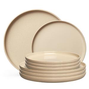 Decotique BON Tallerkener Startersæt Tallerkener Sæt af 8 Beige