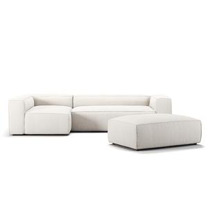 Decotique Grand 4-Personers Sofa Divan Åben Ende Med Fodskammel Venstre Steam/Hvid