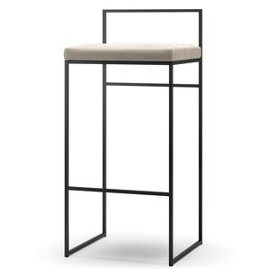Department Barstol Med Rygstøtte 90 cm Sort/Beige Fløjl