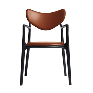 Ro Collection Salon Spisebordsstol Polstret Sortlakeret Bøg/Calvados Læder
