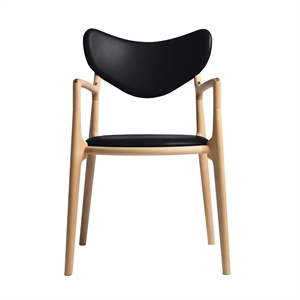 Ro Collection Salon Spisebordsstol Polstret Olieret Bøg/Sort Læder