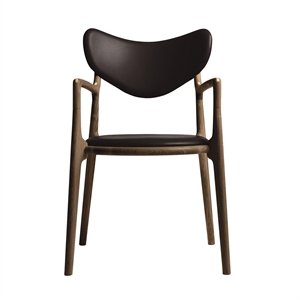 Ro Collection Salon Spisebordsstol Polstret Røget Eg/Mørkebrun Læder