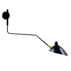 Serge Mouille Applique 1 Væglampe Sort & Messing m. Knæk