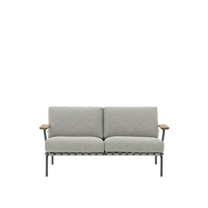 Muuto Settle Udendørs 2-Personers Sofa Ribbed Weave 2/Mørkegrøn