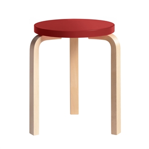 Artek Stool 60 Skammel Birk/Rød