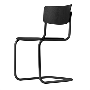 Thonet S 43 Cantilever Spisebordsstol Sort/Sort Bejdset Bøgetræ