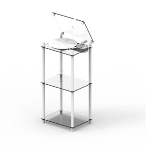 Transparent Turntable Table Stand Højtaler Hvid