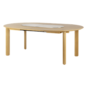 Umage Comfort Circle Ripples Spisebord Med Udtræk Eg/Hvid/Stål