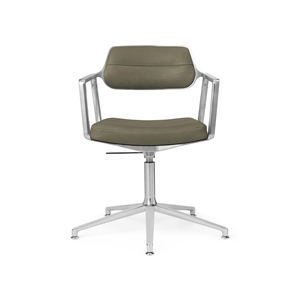 Vipp 453 Swivel+ Drejestol med Gulvglidere Aluminium/Bosco Green