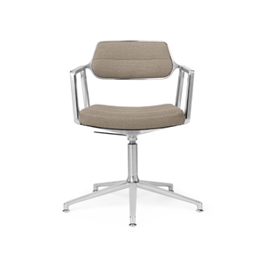 Vipp 453 Swivel+ Drejestol med Gulvglidere Aluminium/Dark Sand