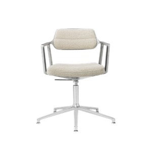 Vipp 453 Swivel+ Drejestol Med Gulvglidere Aluminium/Wavy Off White/Lysegrå