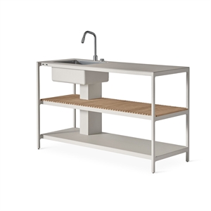 Vipp 742 Open-Air Køkkenmodul Stor Med Håndvask Aluminium/Teak