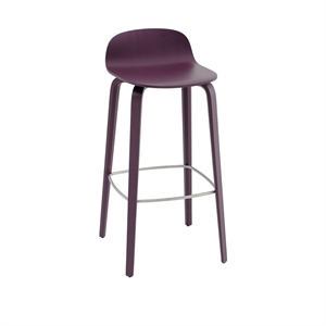Muuto Visu Barstol Med Træ Base H75 Dark Plum