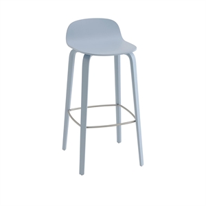 Muuto Visu Barstol Med Træ Base H75 Light Blue
