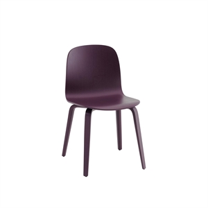 Muuto Visu Spisebordsstol Med Træ Base Dark Plum