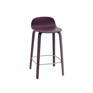 Muuto Visu Barstol Med Træ Base H65 Dark Plum