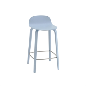 Muuto Visu Barstol Med Træ Base H65 Light Blue