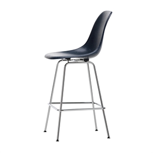 Vitra Eames Fiberglass Barstol Medium Navy Blå/Krom