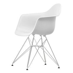 Vitra Eames Plastic RE DAR Spisebordsstol Cotton White/Krom