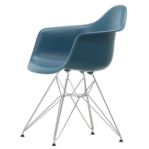 Vitra Eames Plastic RE DAR Spisebordsstol Sea Blue/Krom